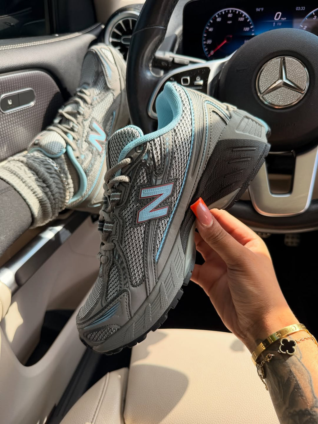 Grey & Blue 740 Sneakers