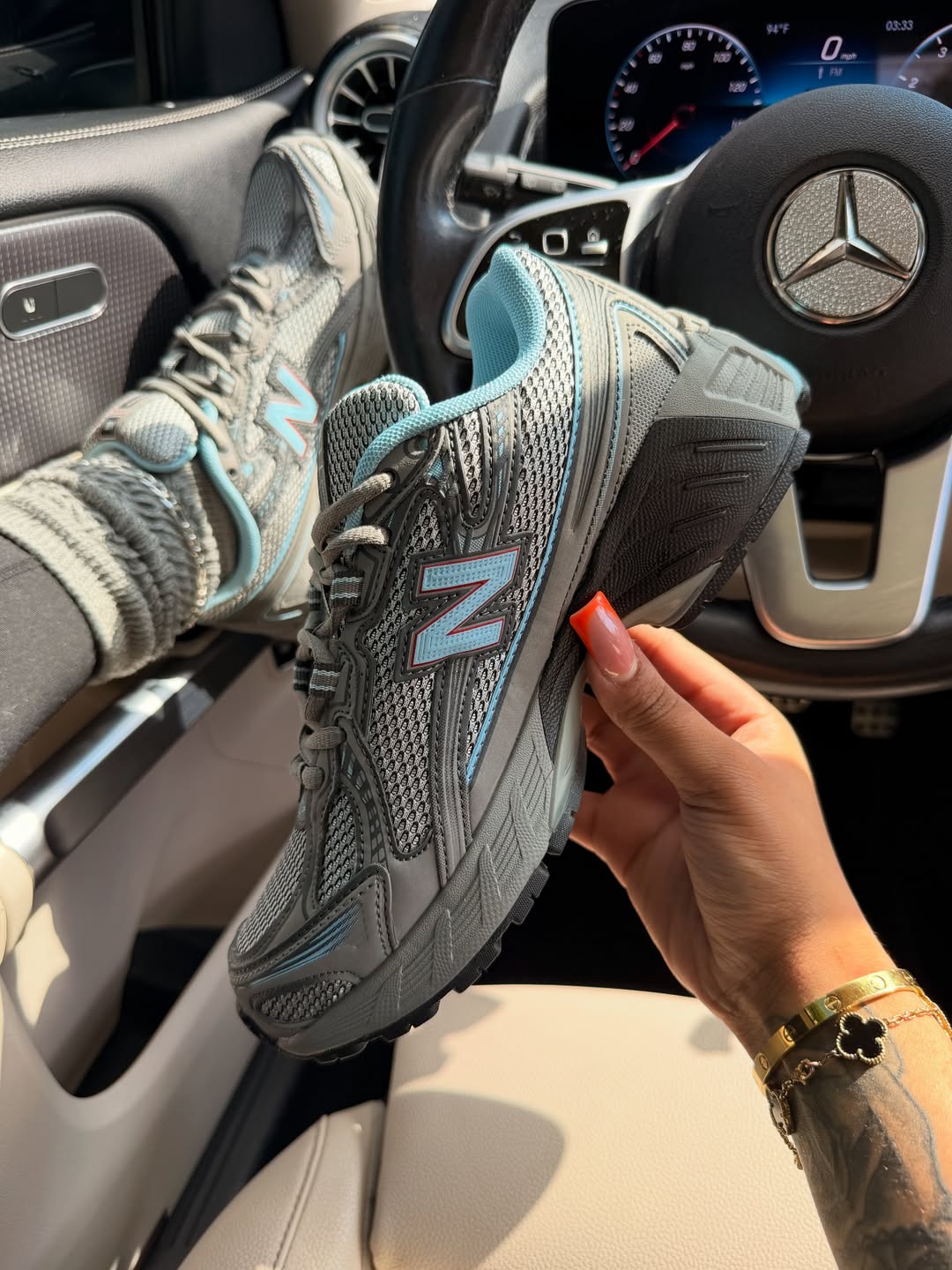Grey & Blue 740 Sneakers