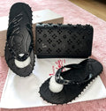 Black Sandals & Bag Set