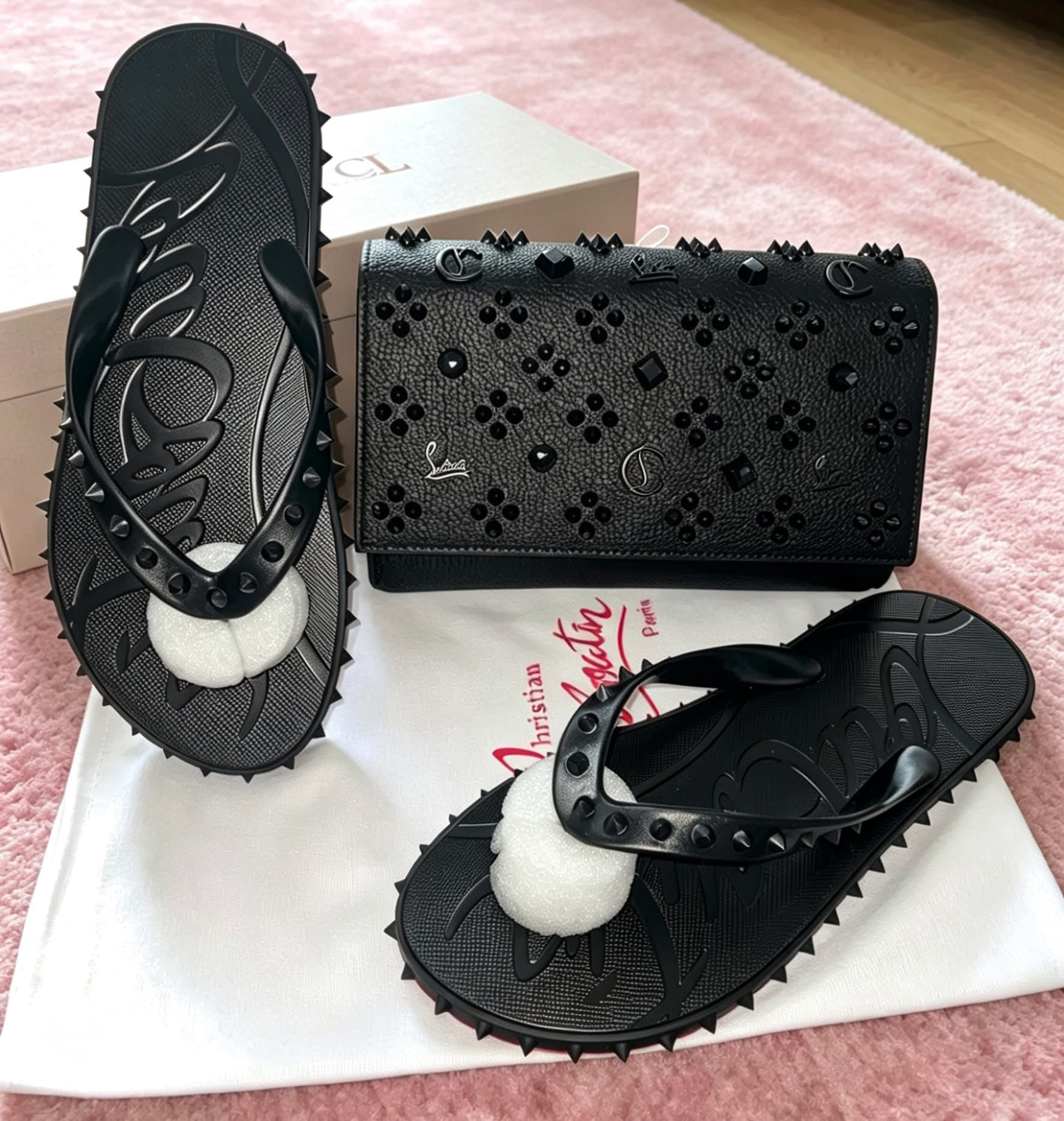 Black Sandals & Bag Set