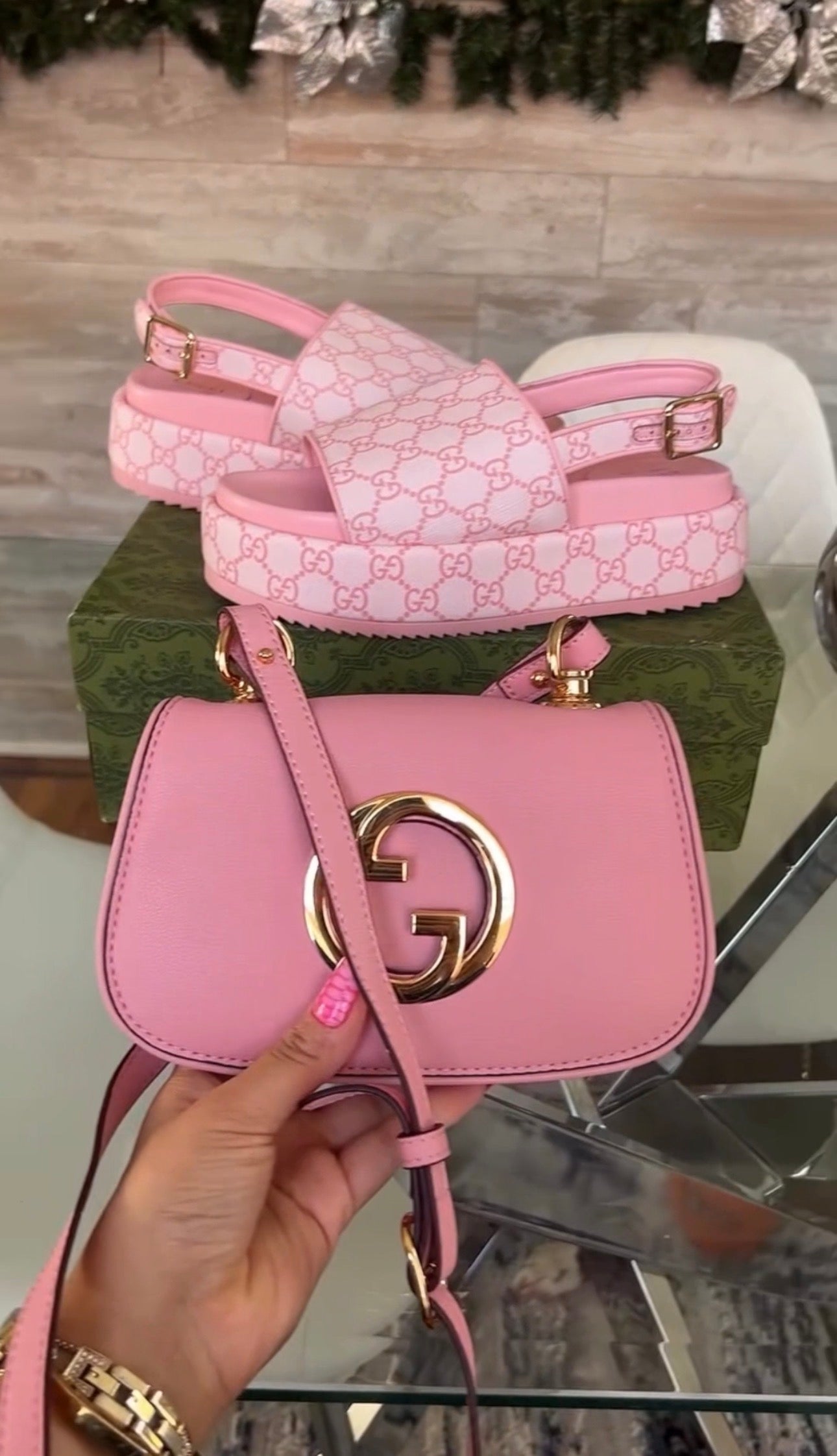 Pink Bag & Sandals Set