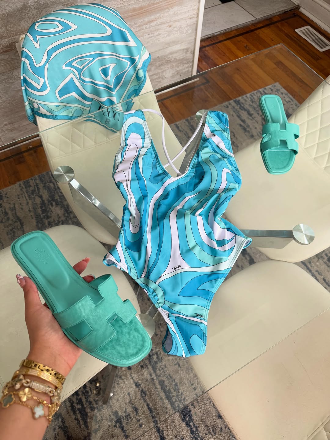 Swimsuit & Sandals Set