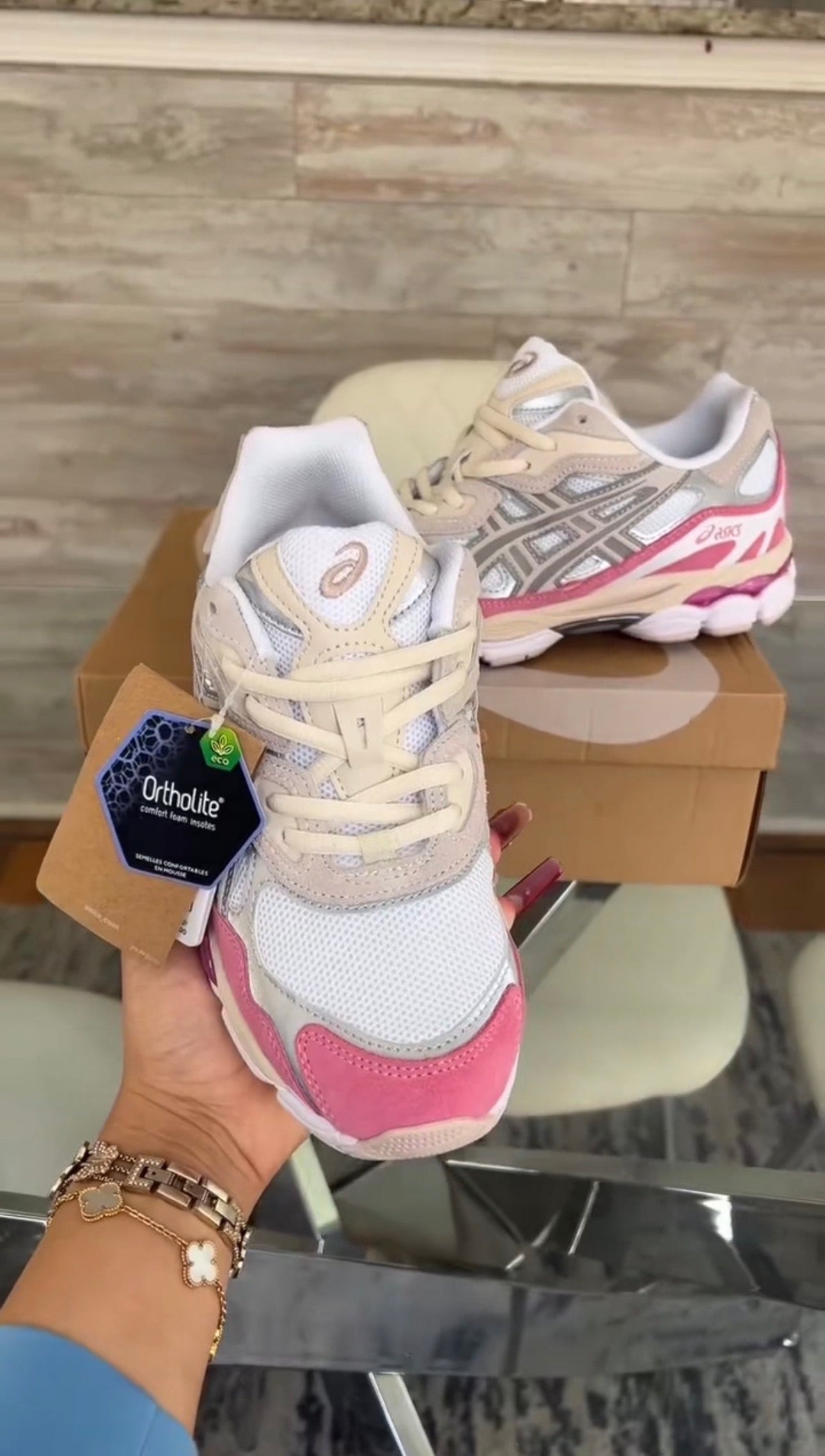 Gel-NYC “Cream / Mineral Beige / Pink” Sneakers