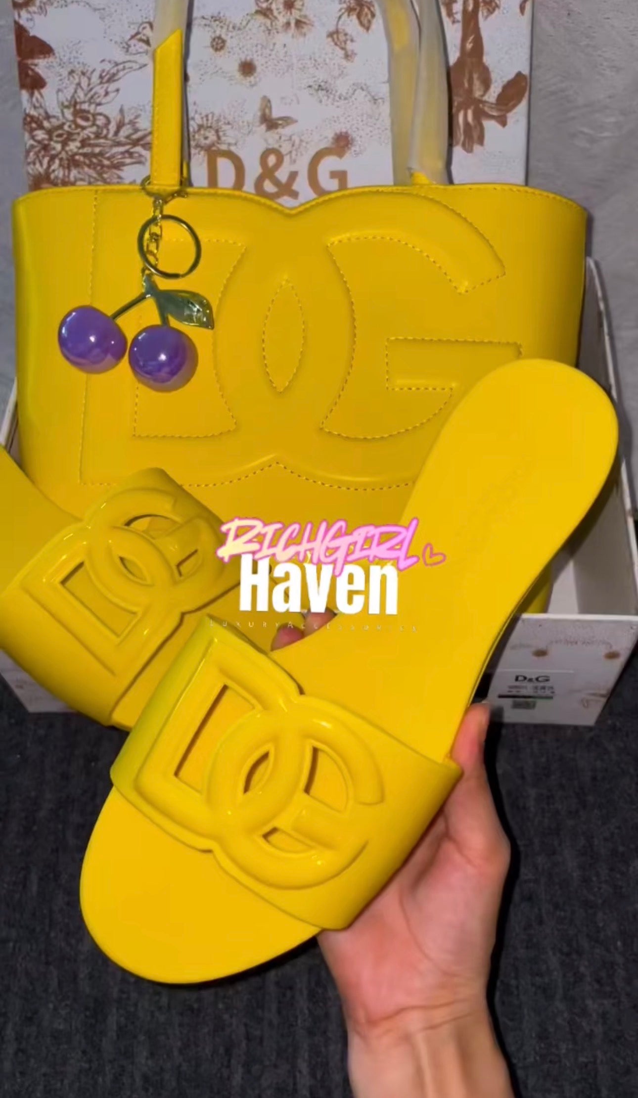 Yellow Sandals & Bag Set