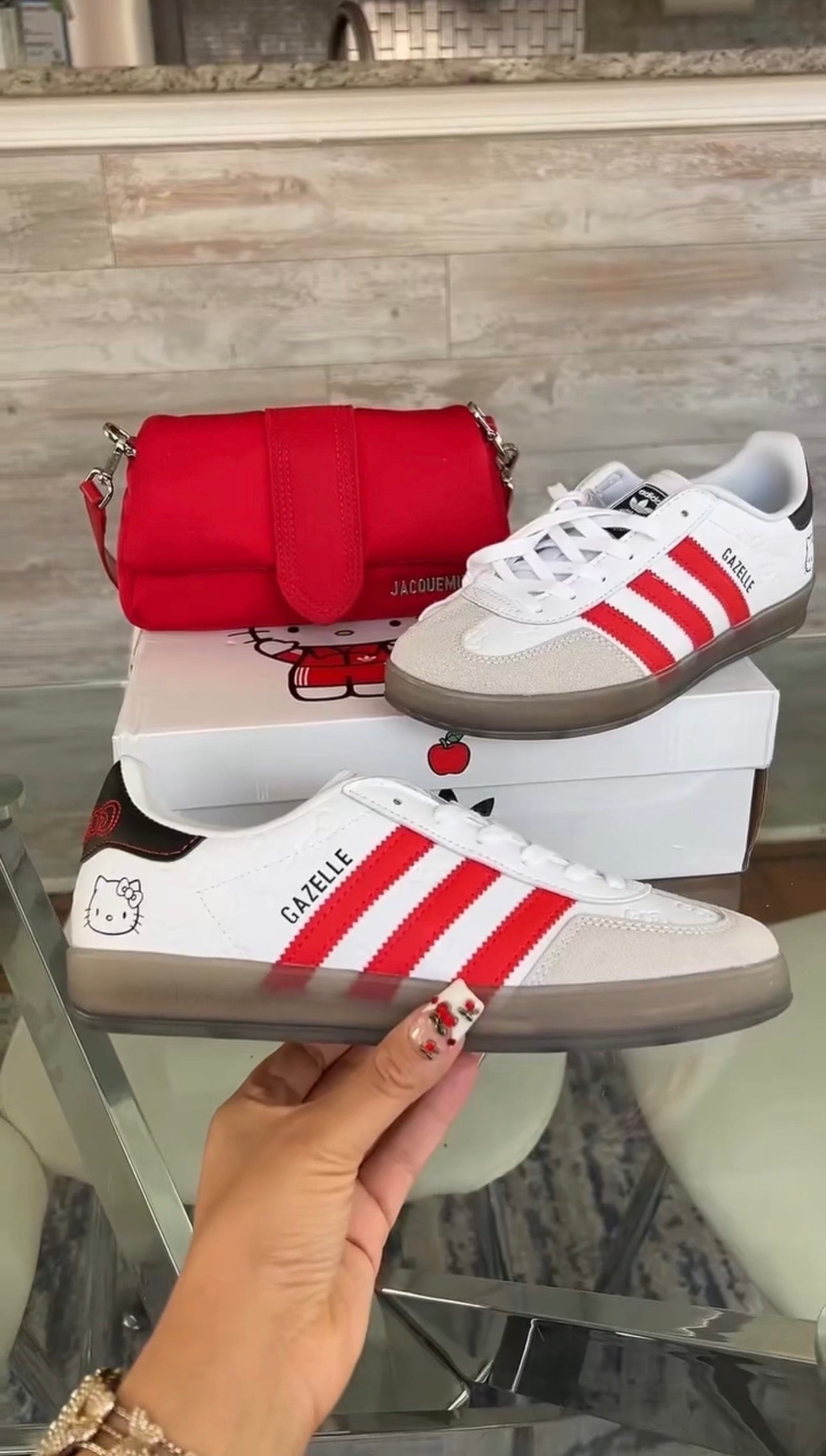 Red Kitty Sneakers & Bag Set