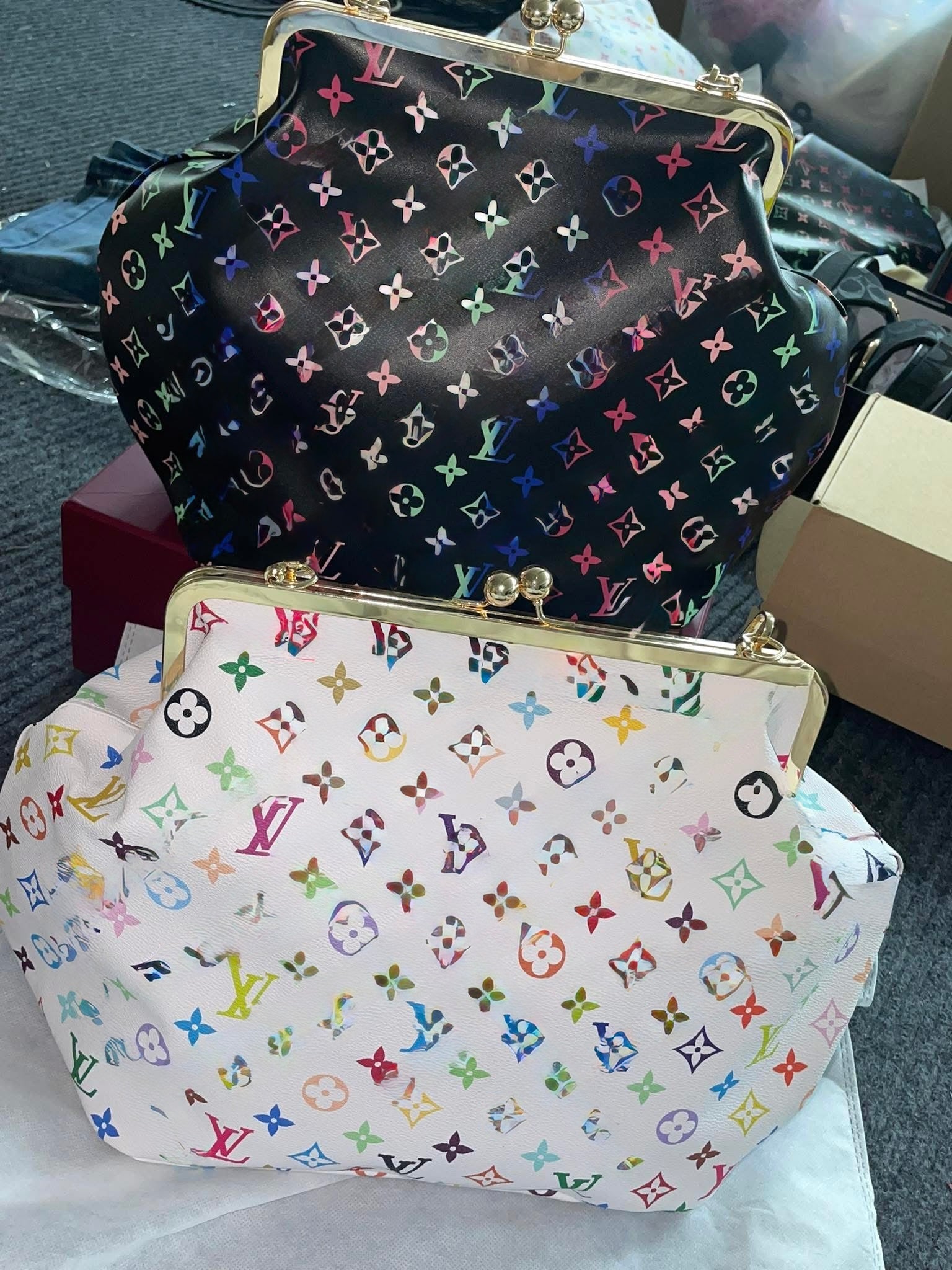 Kiss Lock monogram Bags