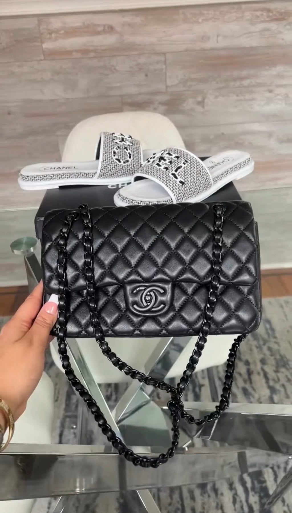 Black Bag & Sandals Set