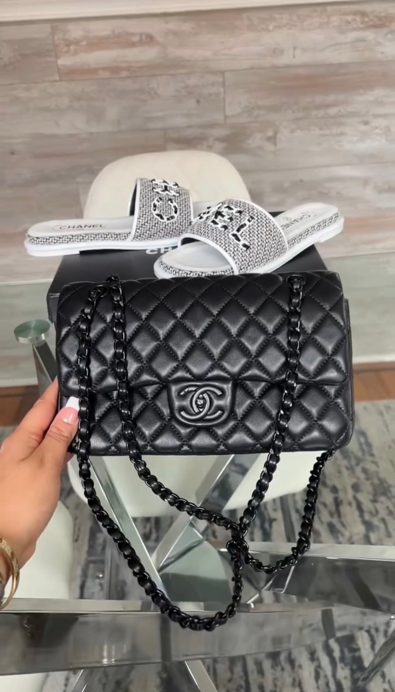 Black Bag & Sandals Set
