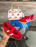 Cherry Red Sneakers & Bag Set