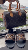 Brown Bag & Sandals Set