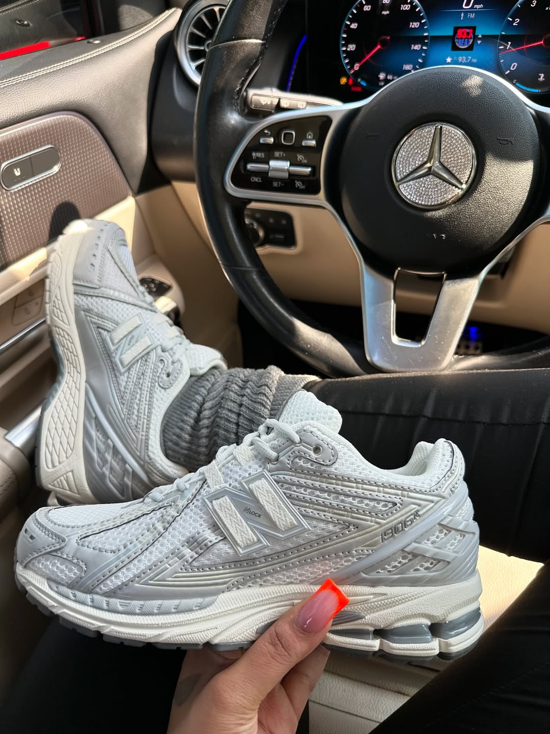 “ Silver Metallic Cream” Sneakers