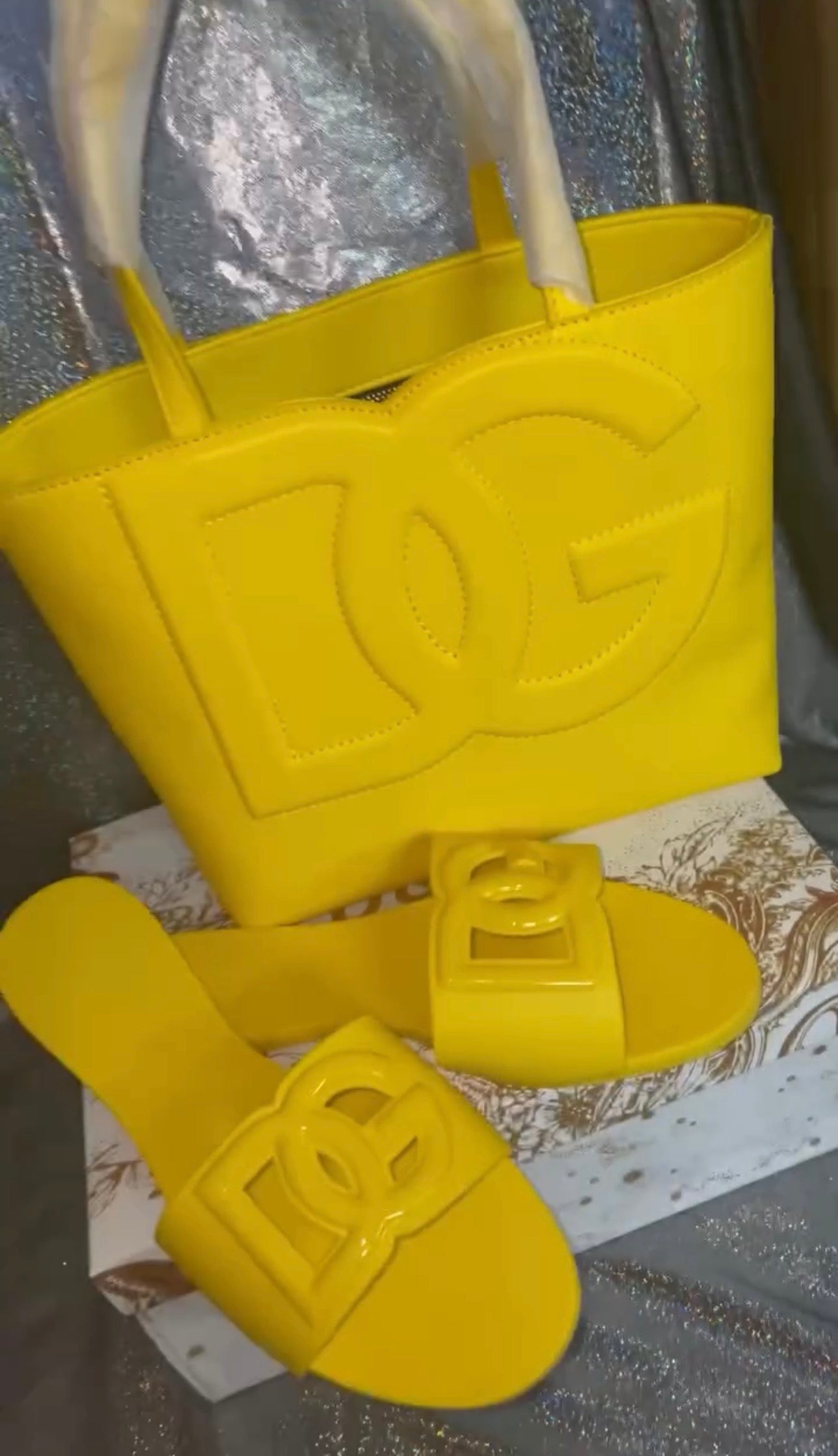 Yellow Sandals & Bag Set