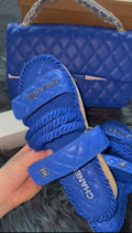 Blue Sandals & Bag Set