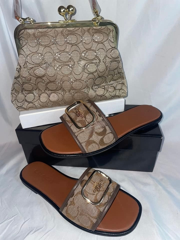 Rhinestone C bag & Sandals Set