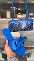 Blue Sandals & Bag Set