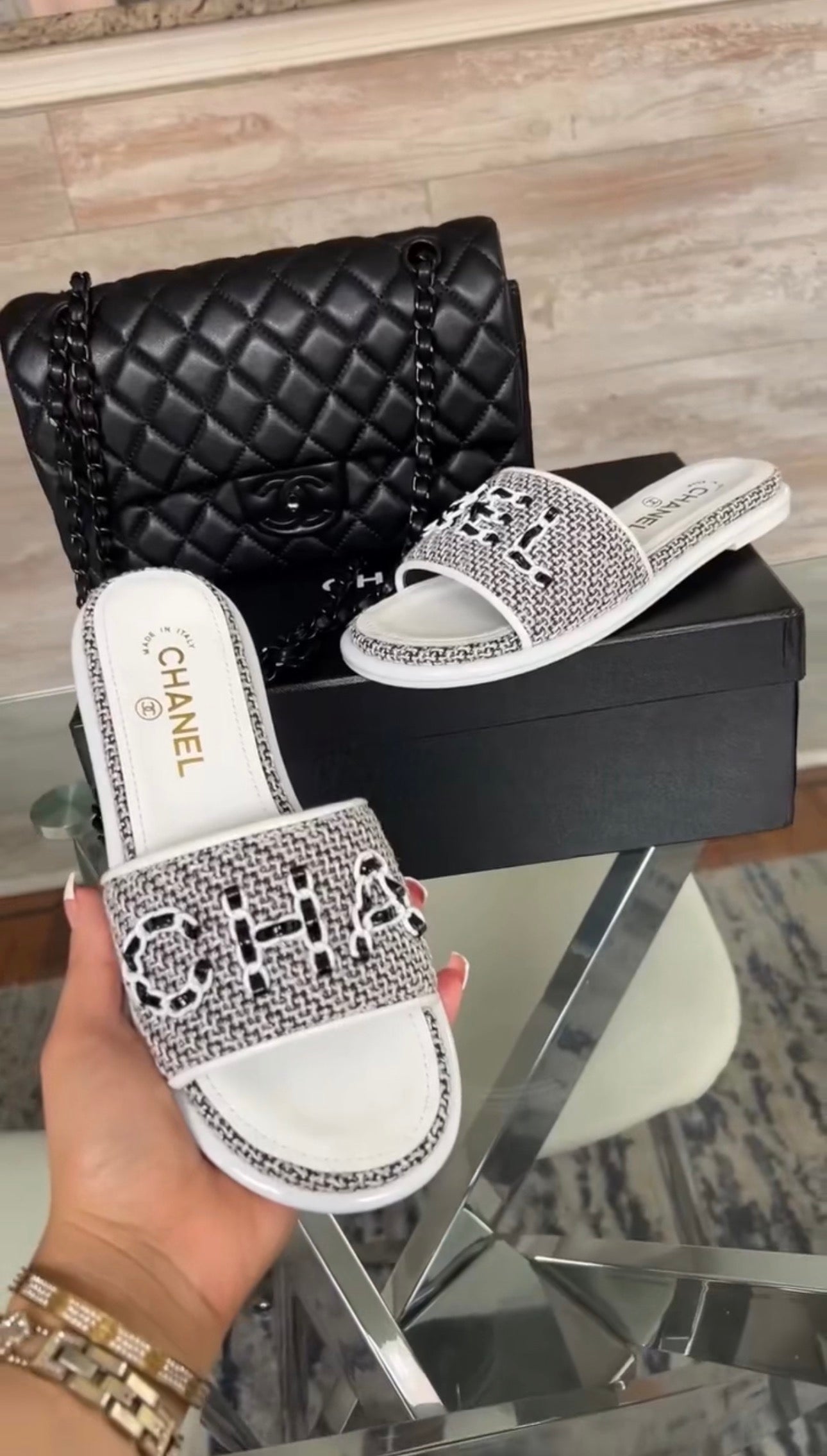 Black Bag & Sandals Set