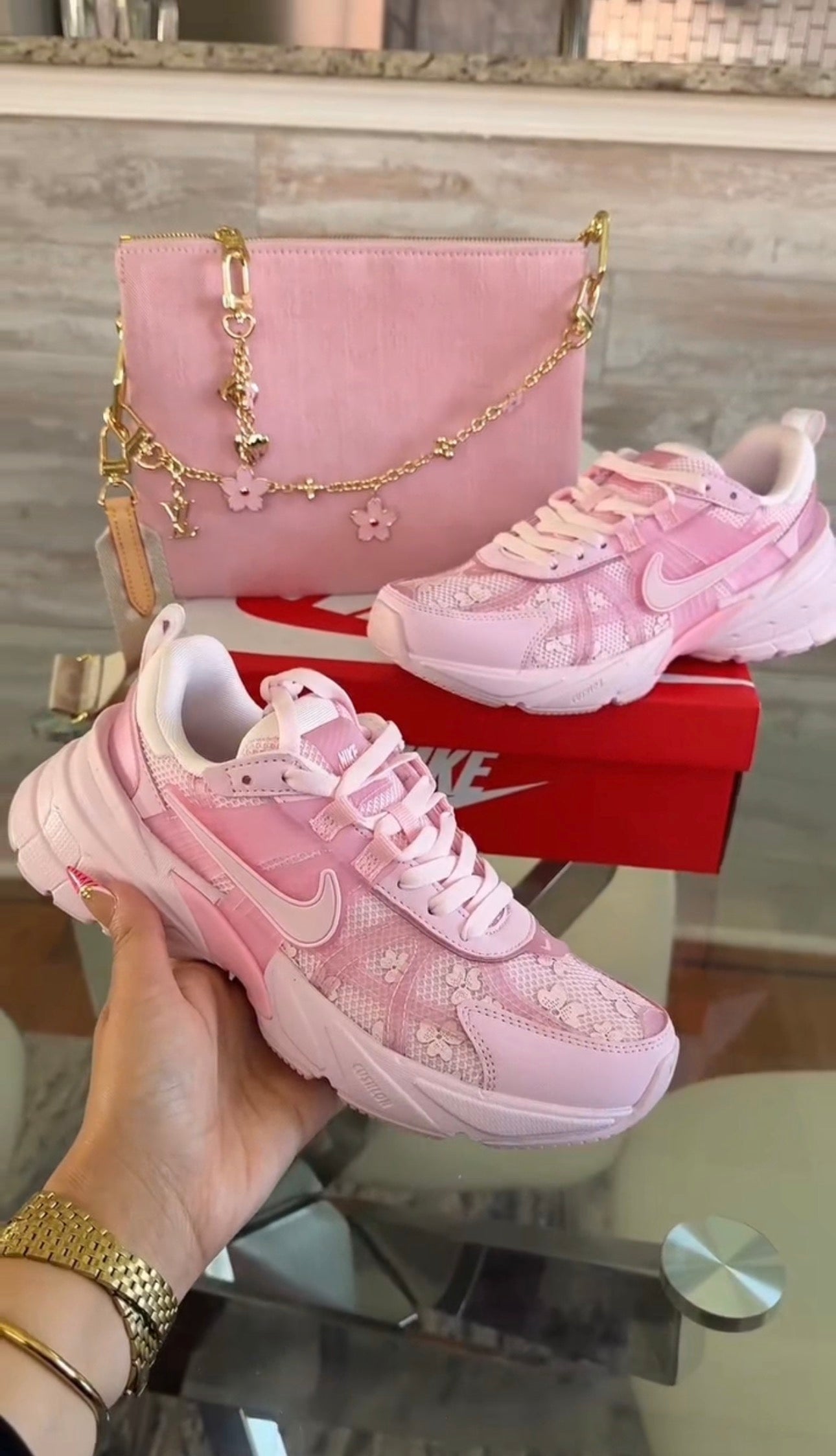 Pink Bag & Sneakers Set