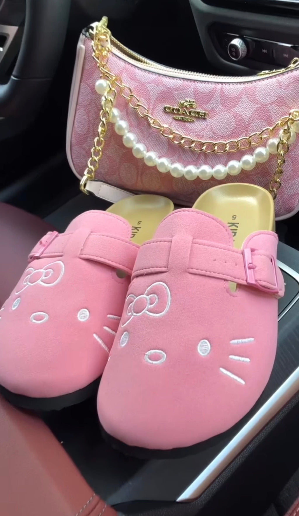 Pink mules & Purse Set