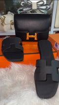 Black Sandals & Bag Set