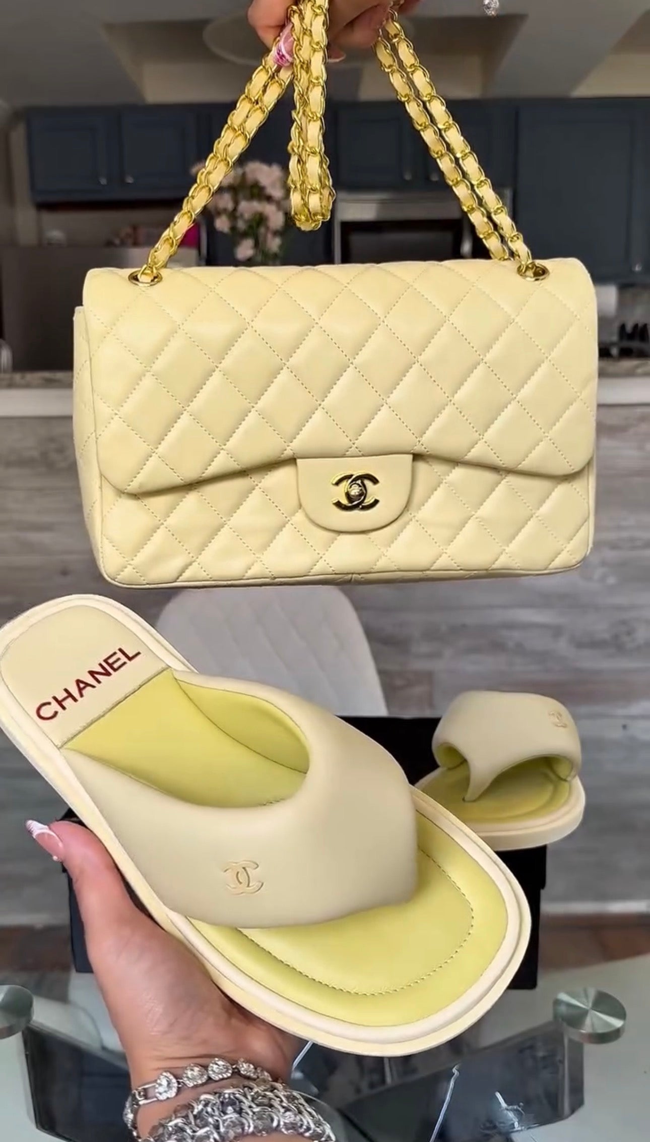 Yellow Sandals & Bag Set