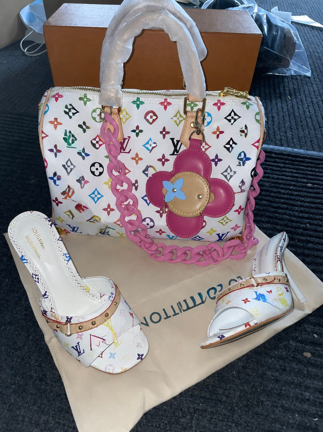 Luxe heels & bag monogram Set
